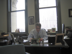 Ald. Michael Murphy at work in City Hall.