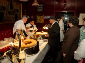 High Stakes Opening, Guests Line Up for Meat Cuts. Photo Credit: Melissa Miller. 