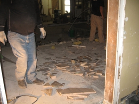 Marble floor being removed