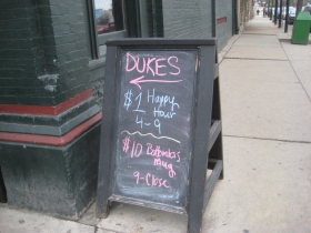 Drink specials at Dukes