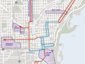 Milwaukee Streetcar Route and Possible Extensions