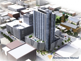 Northwestern Mutual residential - Above looking northwest