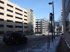 Parking structures on Michigan Street