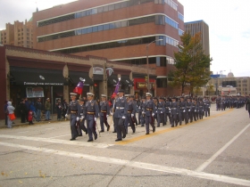 Saint John's Northwestern Military Academy marching in the parade.