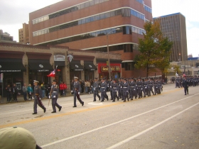 Saint John's Northwestern Military Academy marching in the parade.