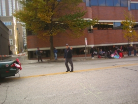 Ald. Joe Dudzik marching in the parade.