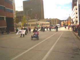 Riding in the Veterans Day Parade.
