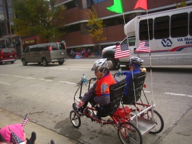 Riding together in the parade.