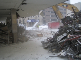 The demolition of 795 N. Van Buren St.