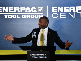 Mayor Cavalier Johnson at Enerpac Ribbon Cutting