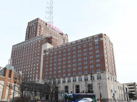 The Marc Hotel (right) and Hilton Milwaukee Hotel (left)