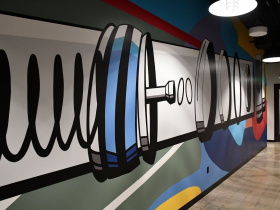 Mural in Enerpac Offices by Drew York (1000Beans)