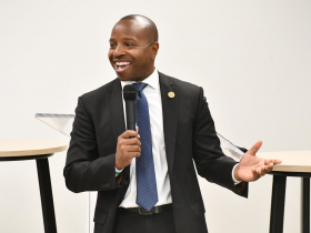 Mayor Cavalier Johnson at Veolia Office Opening