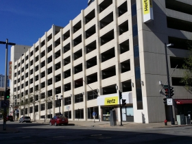 Parking garage at N. 4th and W. Wells streets.