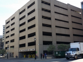 Parking garage at N. 4th and W. Michigan streets.