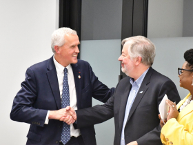 Fred Van Heems and Dean Amhaus at Veolia Office Opening