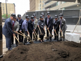 From L to R, Bob Bauman, George Meyer, Bob Monnat, Chris Abele, Mark Niehaus, Steve Chernof, Julia and David Uihlein, Tom Barrett, Peter Mahler, Andy Nunemaker