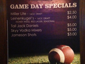 Game Day Specials.