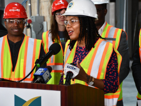 County Board Chair Marcelia Nicholson at Coggs Center Tour