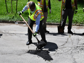 Mayor Cavalier Johnson Fills A Pothole