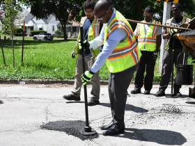 Mayor Cavalier Johnson Fills A Pothole