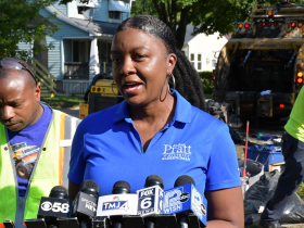 Alderwoman Andrea Pratt Speaks at Flood Debris Press Conference