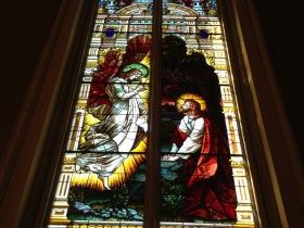 Large stained glass window