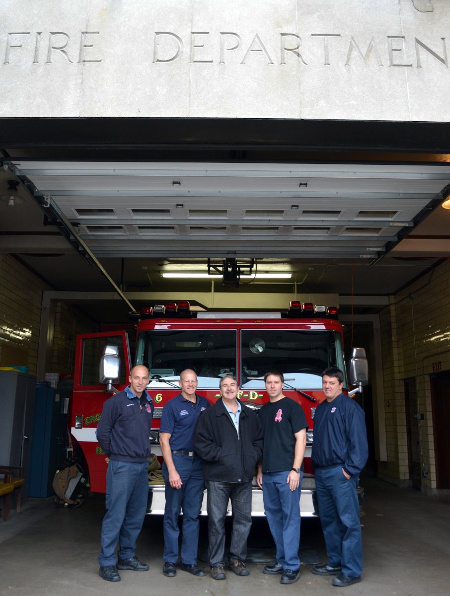 Brady Street Fire House Firemen- from the left- Pat McGarry, Scott Vilter, Frank Alioto, Rick Hawthorne, Mike Bongiorno