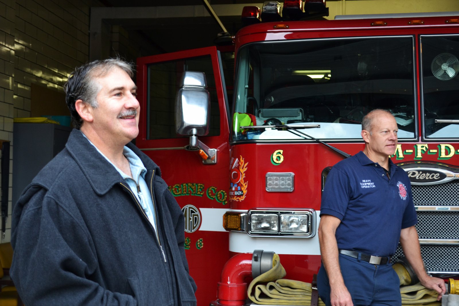 Frank Alioto and Mike Bongiorno at the Brady Street Fire House