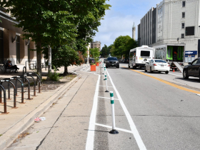 Protected Bike Lane on E. North Ave.