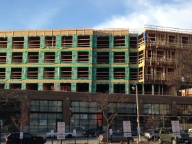 Construction of Prospect Mall Apartments.