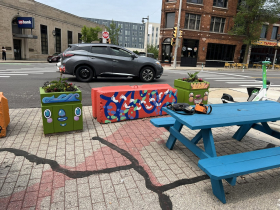 Newly-Painted Planters at Ivanhoe Plaza