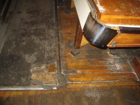 The addition can be seen in the flooring.