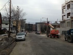 A view of new density being developed on Milwaukee's Lower East Side.