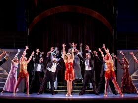 Emma Stratton as Reno Sweeney and the company of ANYTHING GOES. 
