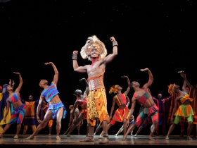 Jelani Remy as Simba and the ensemble in He Lives in You from THE LION KING National Tour.