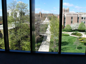 View of Marquette University Central Mall from New College of Nursing Building