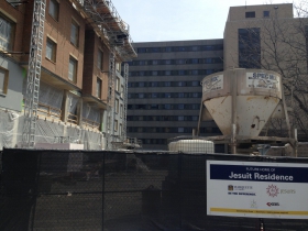 The new Jesuit Residence is under construction on Marquette's campus.