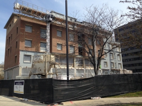 The new Jesuit Residence is under construction on Marquette's campus.