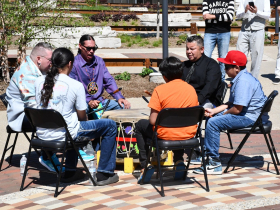 Forest County Powatomi Drum Circle at Davidson Park Ribbon Cutting