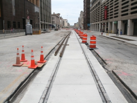 N. Broadway Streetcar Track Construction