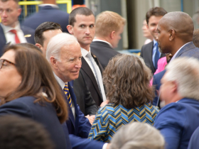 President Joe Biden Speaking With Senator Melissa Agard