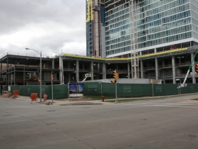 Construction of the Potawatomi Casino Hotel.