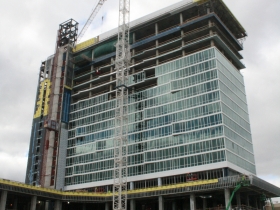 Construction of the Potawatomi Casino Hotel.