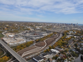 Name the park site aerial courtesy of the Milwaukee Department of City Development.