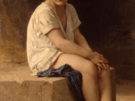 At the Foot of the Cliff by William-Adolphe Bouguereau