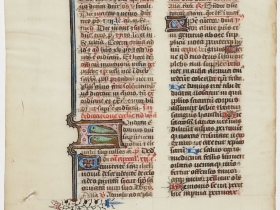 French, Leaf from a Liturgical Book, Similar to a Missal, 13th century. Tempera, ink, and gold leaf on parchment. Milwaukee Art Museum, Gift of Paula Uihlein M1932.107. Photo credit: John Glembin.  