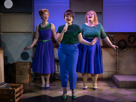 Milwaukee Repertory Theater presents Beehive: The 60s Musical in the Stackner Cabaret November 11, 2022 – January 15, 2023. Pictured: Tess Marshall, Jackey Boelkow and Sarah Lynn Marion.