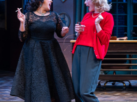 Milwaukee Repertory Theater presents Dial M for Murder in the Quadracci Powerhouse November 14 – December 17, 2023. Pictured Lipica Shah and Amanda Drinkall