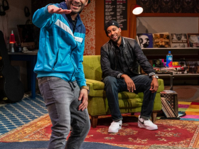 Milwaukee Repertory Theater presents Parental Advisory: a breakbeat play  in the Stiemke Studio September 26 – October 29, 2023. Pictured: Marvin Quijada and Amir Abdullah